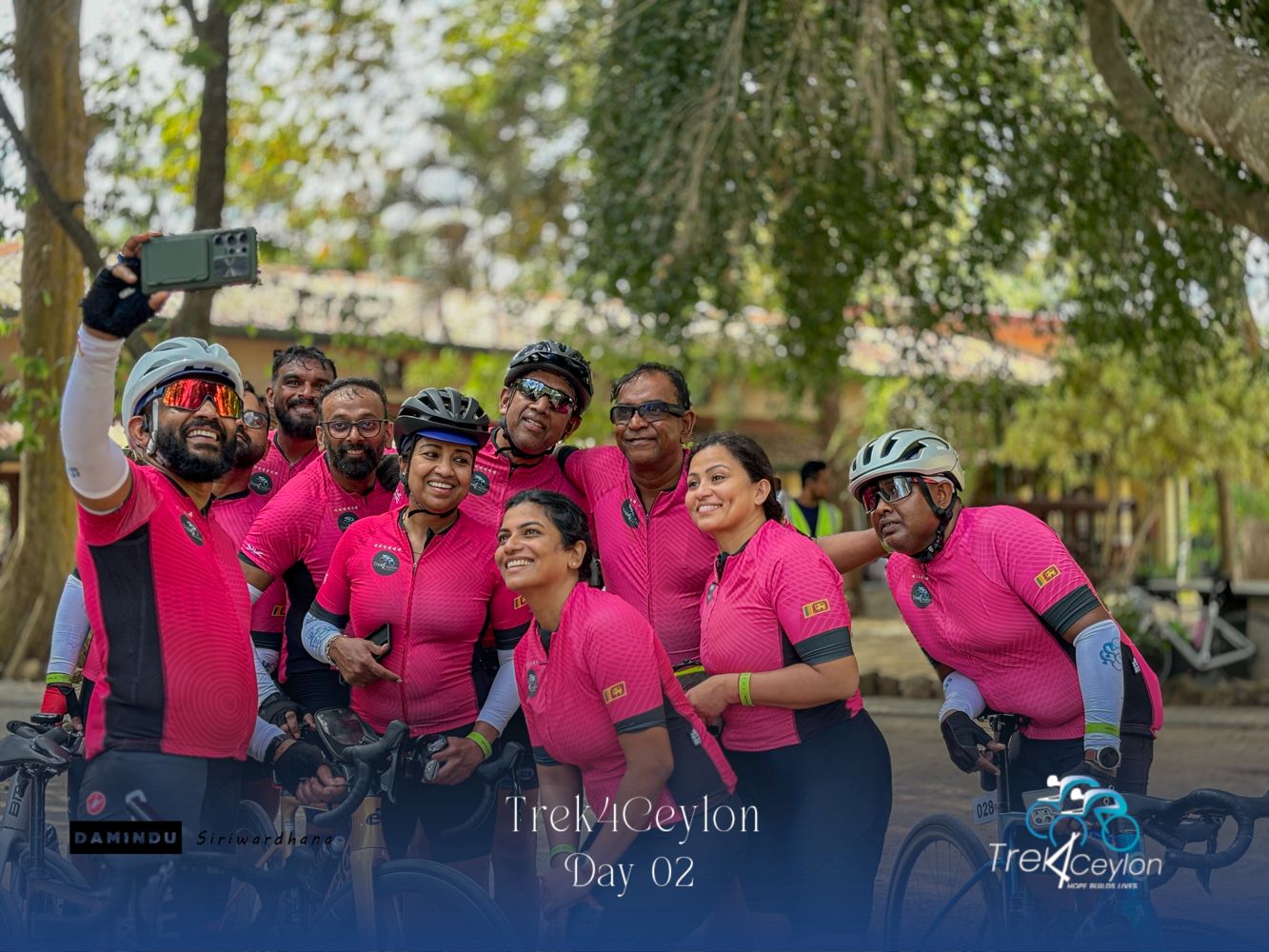 cyclists taking a selfie